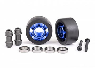 Traxxas Hjul Alu Blå Wheelie Bar Set Kullager (2) X-Maxx, XRT, Maxx, Sledge (7775X)