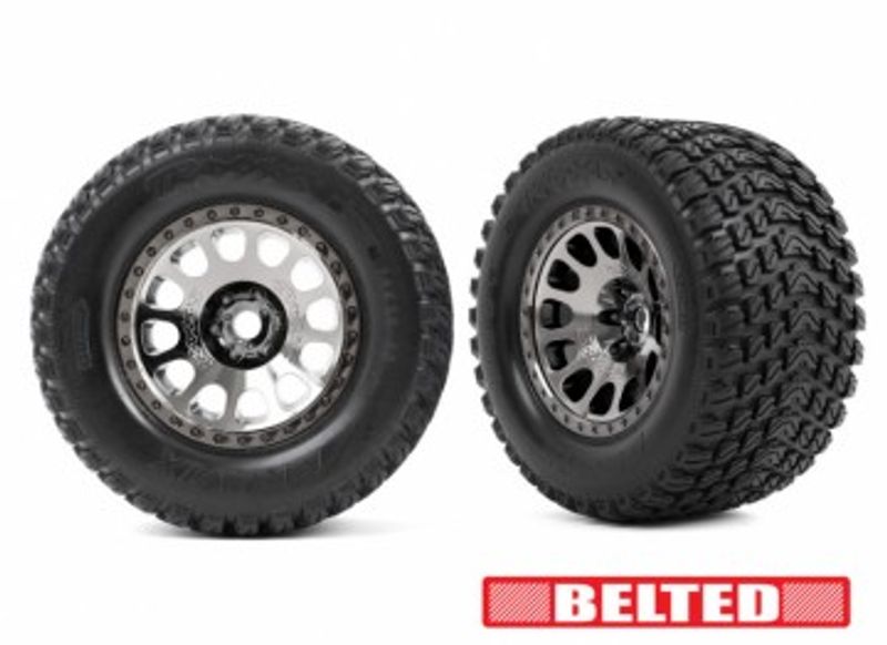 Traxxas Däck & Fälg Gravix Förstärkta / XRT Race Svart Krom (2) (7862X)
