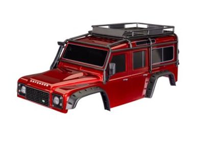 Traxxas Kaross Land Rover Defender Clipless Komplett Röd (8050-RED)