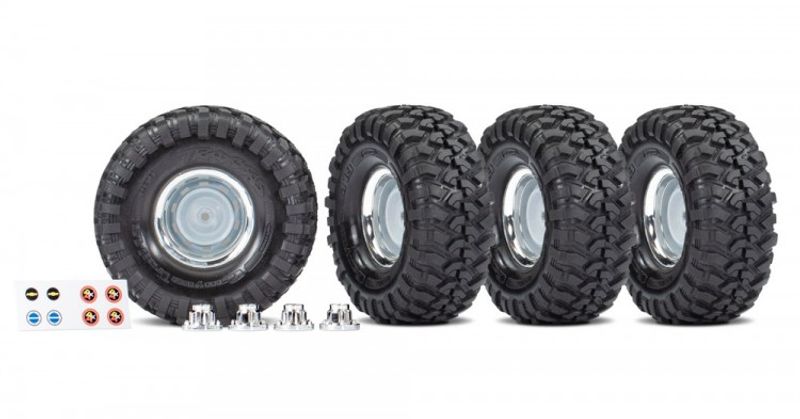 TRX8166X Däck & Fälg Canyon Trail/Krom 1.9" + Navkap. (för 8255A)