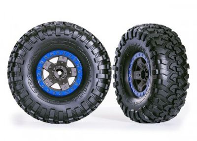 Traxxas Däck & Fälg Canyon Trail/TRX-4 Svart 2.2" Blå (2) (8181-BLUE)