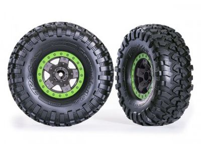 Traxxas Däck & Fälg Canyon Trail/TRX-4 Svart 2.2" Grön (2) (8181-GRN)