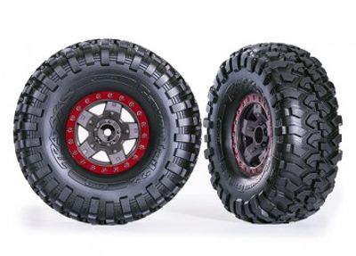 Traxxas Däck & Fälg Canyon Trail/TRX-4 Svart 2.2" Röd (2) (8181-RED)
