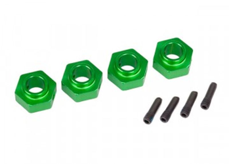 Traxxas Hjulnav 12mm Aluminium Grön (4)  TRX-4/6 (8269G)
