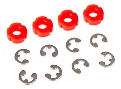 Traxxas Stötdämparkolvar Röd (4) med e-clips (8261)