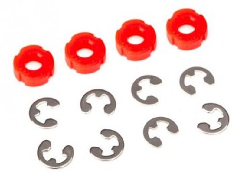 Traxxas Stötdämparkolvar Röd (4) med e-clips (8261)