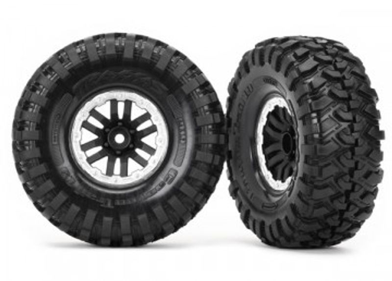 Traxxas Däck & Fälg Canyon Trail/TRX-4 Svart-Krom 1.9" (2) (8272X)