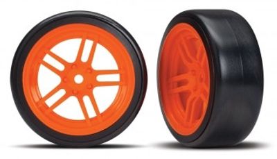 Traxxas Däck & Fälg Drift 1.9" på Orange Ekerfälg Fram (2) (8376A)