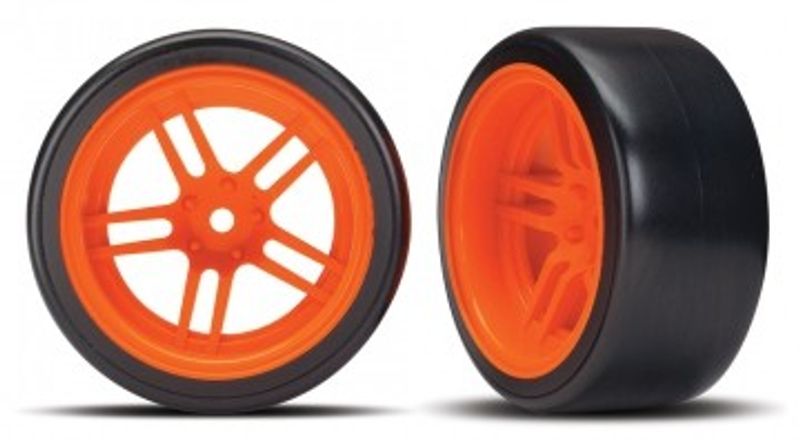 Traxxas Däck & Fälg Drift 1.9" på Orange Ekerfälg Bak (2) (8377A)