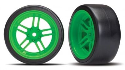 Traxxas Däck & Fälg Drift 1.9" på Grön Ekerfälg Bak (2) (8377G)