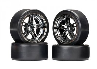 Traxxas Däck & Fälg Drift 1.9" på Split-Spoke Svart krom (4) (8378)