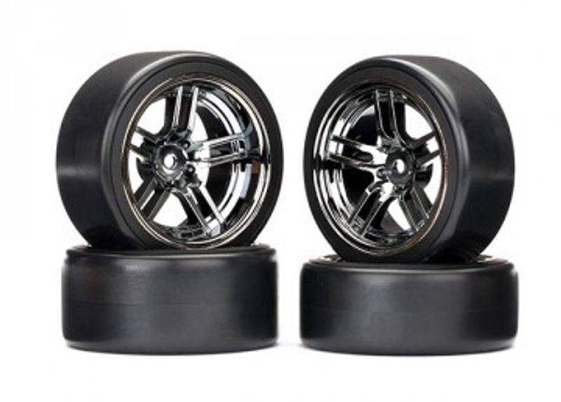 Traxxas Däck & Fälg Drift 1.9" på Split-Spoke Svart krom (4) (8378)