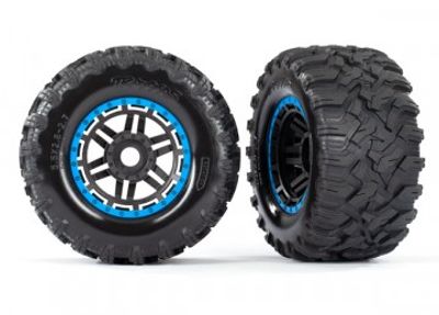 Traxxas Däck & Fälg Maxx/Svart/Blå (17mm) 2,8" TSM (2) (8972A)