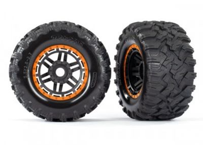 Traxxas Däck & Fälg Maxx/Svart/Orange (17mm) 2,8" TSM (2) (8972T)