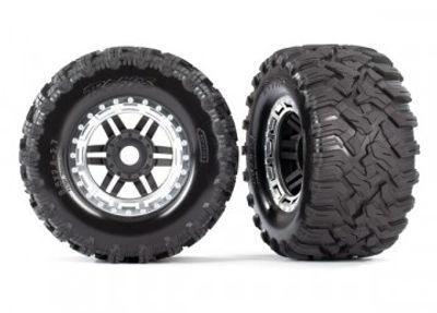 Traxxas Däck & Fälg Maxx/Svart/Krom (17mm) 2,8" TSM (2) (8972X)