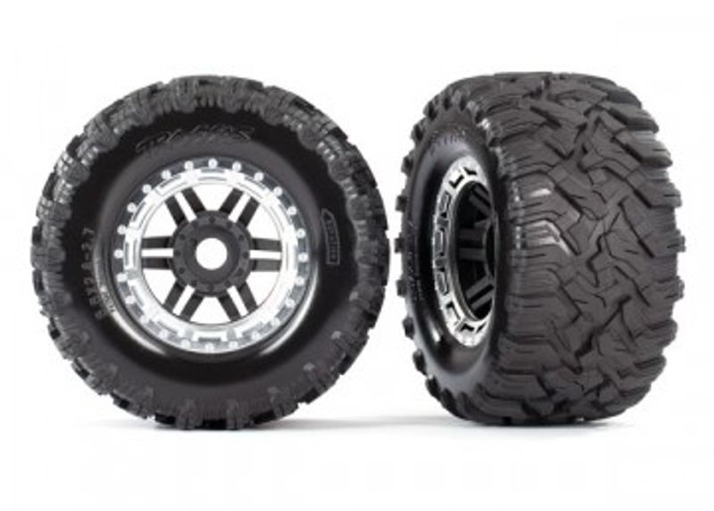 Traxxas Däck & Fälg Maxx/Svart/Krom (17mm) 2,8" TSM (2) (8972X)