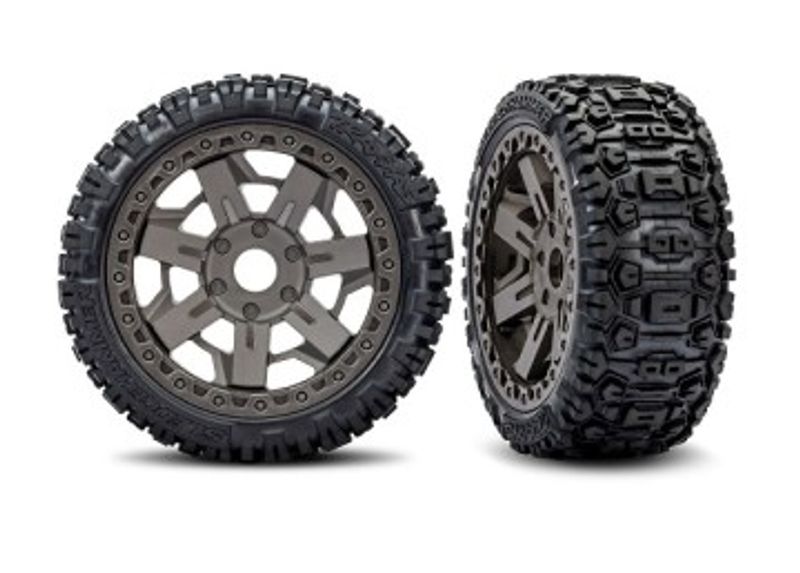 Traxxas Däck & Fälg Sledgehammer Belted/ Grå 3.0" (2) (9071-GRAY)