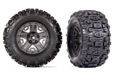 Traxxas Däck & Fälg Sledgehammer/ Grafitgrå 2.8" TSM (2) (9072-GRAY)