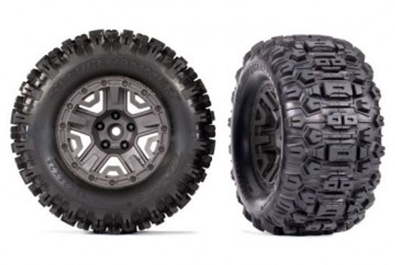 Traxxas Däck & Fälg Sledgehammer/ Grafitgrå 2.8" TSM (2) (9072-GRAY)