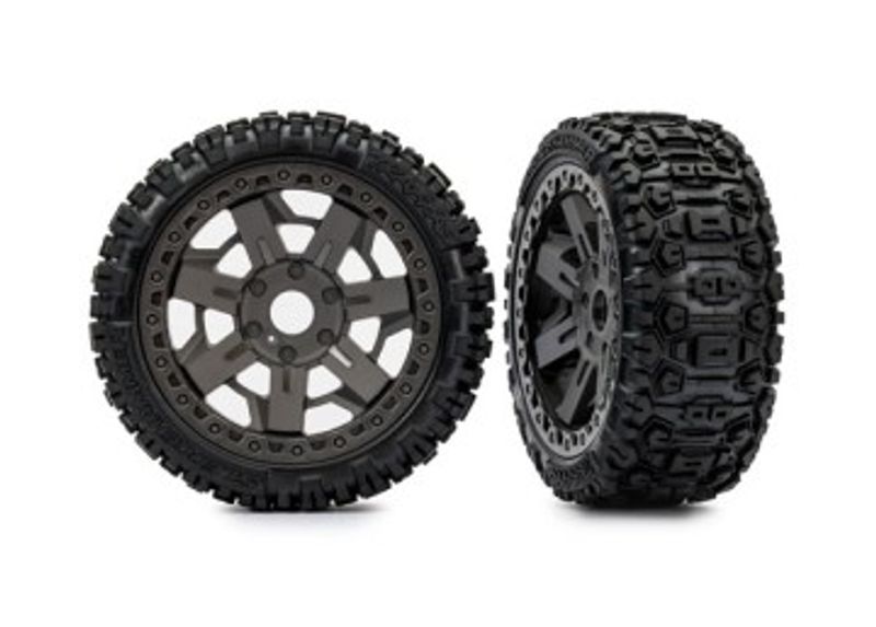 Traxxas Däck & Fälg Sledgehammer/ Grå 3.0" (2) (9073)