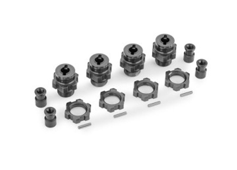 Traxxas Hjulnav & Mutter 17mm Alu Grå (4) Jato 4x4 (9086-GRAY)