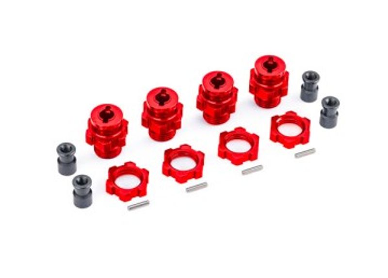Traxxas Hjulnav & Mutter 17mm Alu Röd (4) Jato 4x4 (9086-RED)