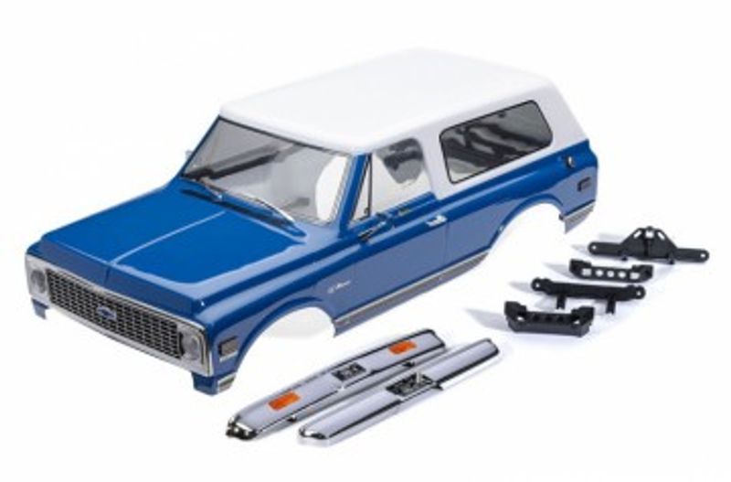 Traxxas Kaross Chevy Blazer '72 Blå/Vit Clipless Komplett (9130-BLWT)