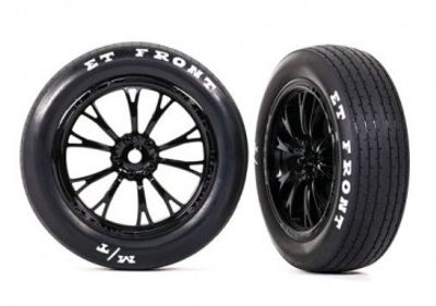 Traxxas Däck & Fälg Fram Svart (2)  Drag Slash (9474)