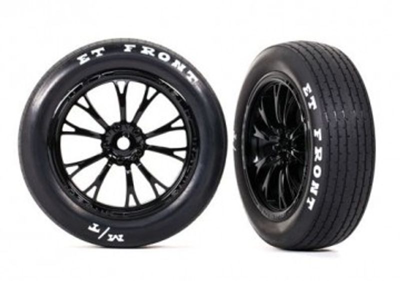 Traxxas Däck & Fälg Fram Svart (2)  Drag Slash (9474)