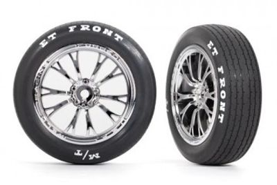 Traxxas Däck & Fälg Fram Krom (2)  Drag Slash (9474R)