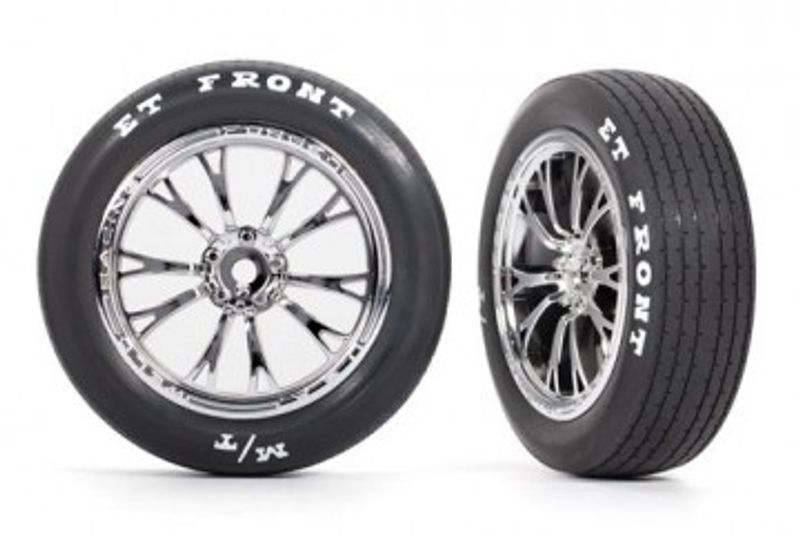 Traxxas Däck & Fälg Fram Krom (2)  Drag Slash (9474R)