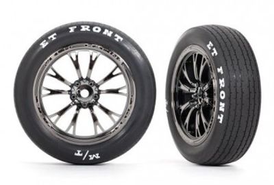 Traxxas Däck & Fälg Fram Svart Krom (2)  Drag Slash (9474X)