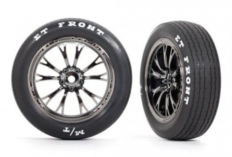 Traxxas Däck & Fälg Fram Svart Krom (2)  Drag Slash (9474X)