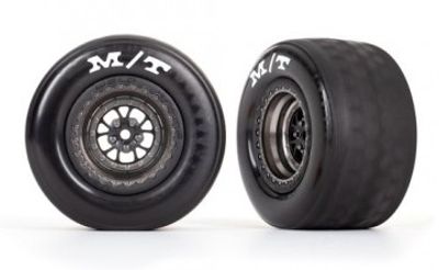 Traxxas Däck & Fälg Bak Matt Svart Krom (2)  Drag Slash (9475A)