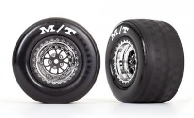 Traxxas Däck & Fälg Bak Krom (2)  Drag Slash (9475R)