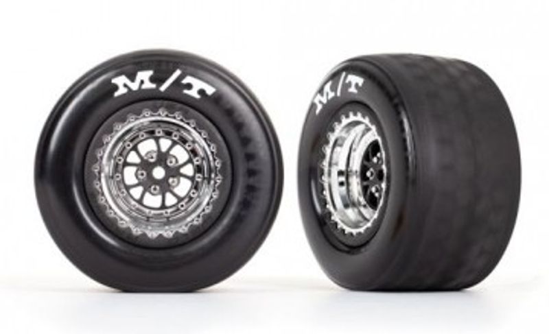 Traxxas Däck & Fälg Bak Krom (2)  Drag Slash (9475R)