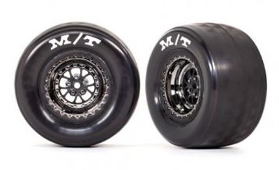 Traxxas Däck & Fälg Bak Svart Krom (2)  Drag Slash (9475X)