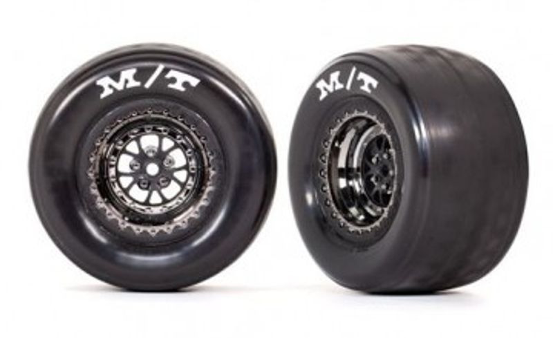 Traxxas Däck & Fälg Bak Svart Krom (2)  Drag Slash (9475X)