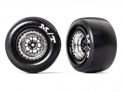 Traxxas Däck & Fälg Bak Krom Mickey Thompson (2)  Drag Slash (9476R)