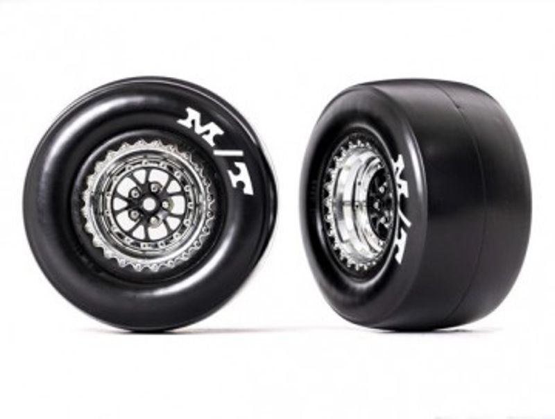 Traxxas Däck & Fälg Bak Krom Mickey Thompson (2)  Drag Slash (9476R)