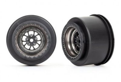 Traxxas Fälg Bak Matt Svart Krom (2)  Drag Slash* (9473A)