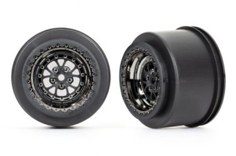 Traxxas Fälg Bak Svart Krom (2)  Drag Slash (9473X)