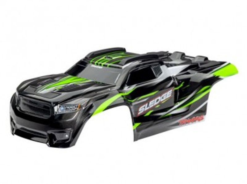 Traxxas Kaross Sledge Grön Komplett med Fästen (9511G)