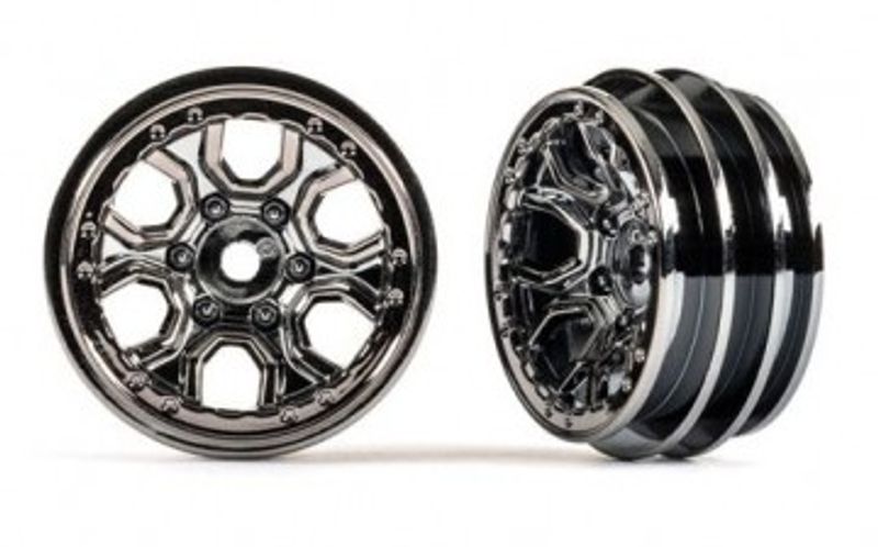 Traxxas Fälg Spider Svart Krom 1.0" (2) (9770-BLKCR)
