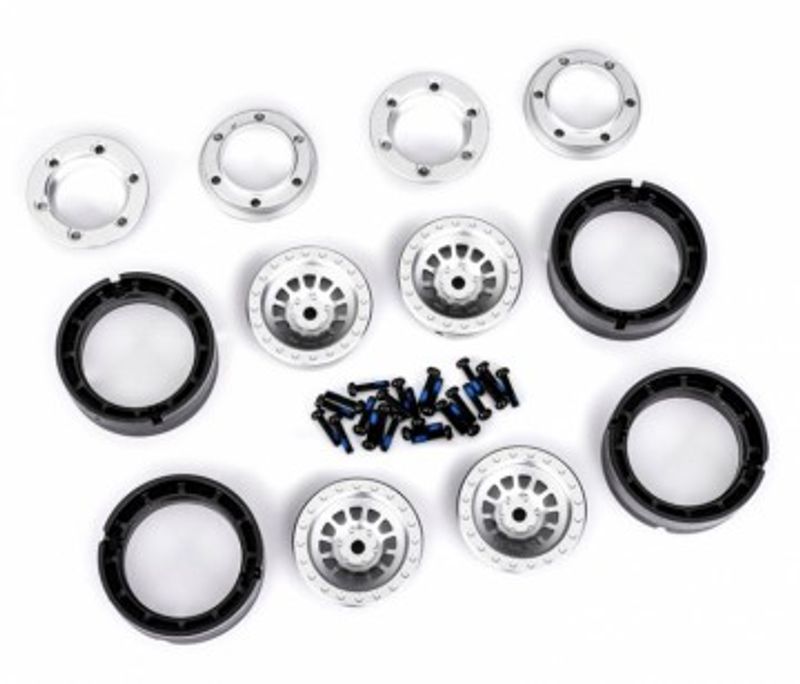 Traxxas Fälg Aluminium Beadlock Silver 1.0" (2) (9881-SLVR)