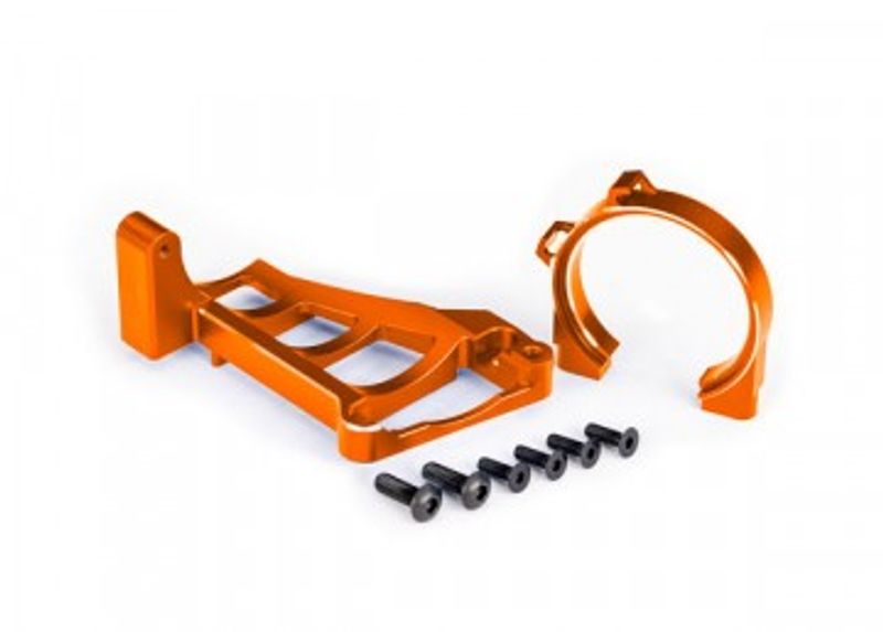 Traxxas Motorfäste Fram & Bak Set Alu Orange Maxx (10261-ORNG)