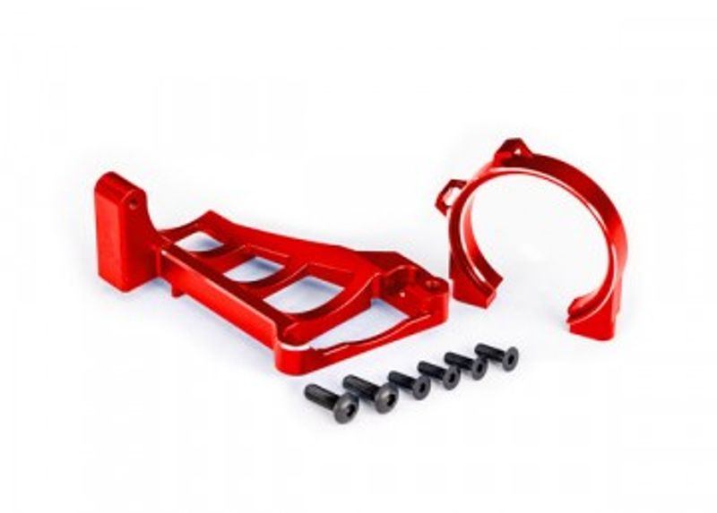 Traxxas Motorfäste Fram & Bak Set Alu Röd Maxx (10261-RED)