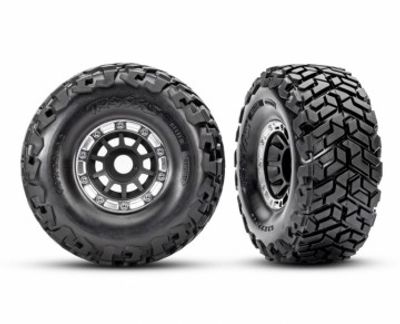Traxxas Däck & Fälg Förstärkta Svart/Krom Maxx Slash (2) (10272-BLK)
