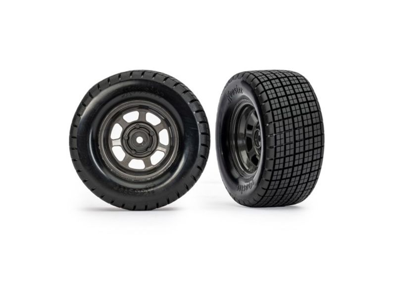 Traxxas Däck & Fälg Hoosier / Dirt Oval 4WD/2WD Bak (2) (10474X)