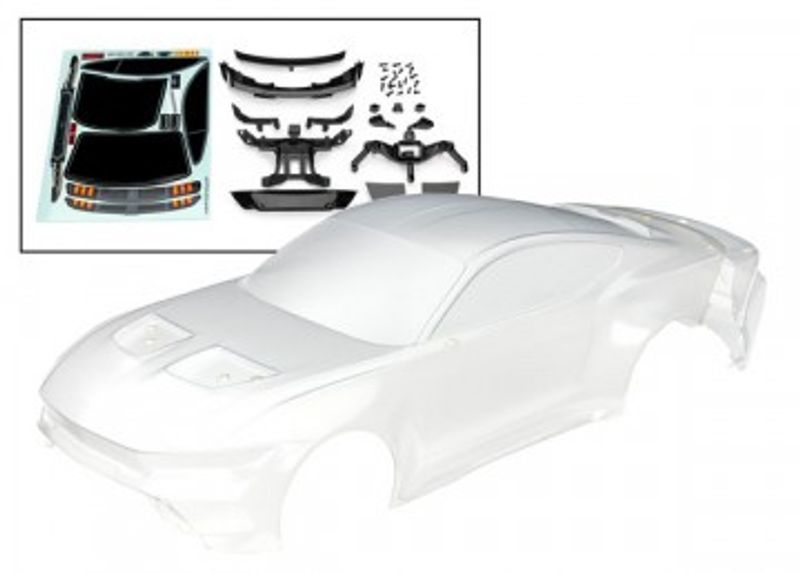 Traxxas Kaross Ford Mustang Clipless Komplett Omålad (10511)